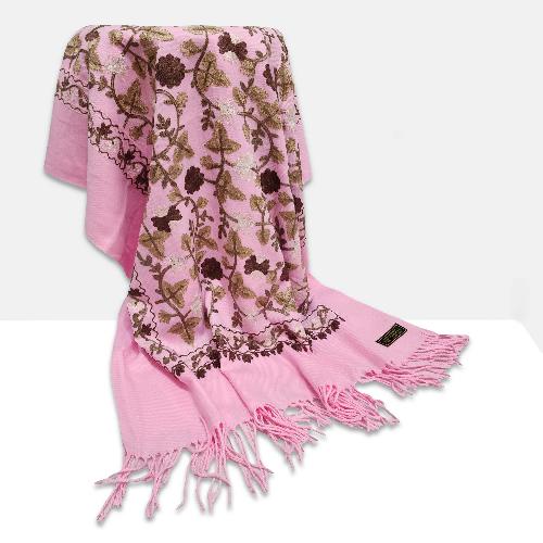 Desigener Shawl, Thick Nepali Shawl, With Heavy Embroidery, Color [pink]