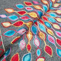 Desigener Shawl, Thick Nepali Shawl, With Heavy Embroidery, Color [charcoal Gray]