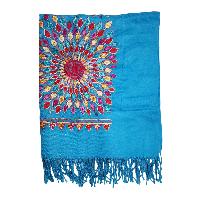Desigener Shawl, Thick Nepali Shawl, With Heavy Embroidery, Color [sky Blue]