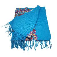 Desigener Shawl, Thick Nepali Shawl, With Heavy Embroidery, Color [sky Blue]