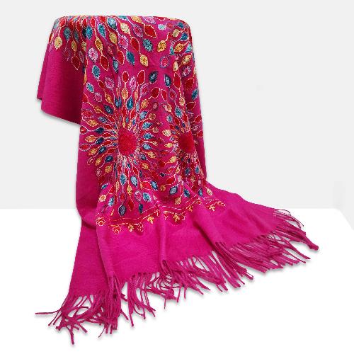 Desigener Shawl, Thick Nepali Shawl, With Heavy Embroidery, Color [pink]