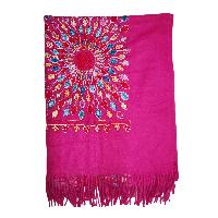 Desigener Shawl, Thick Nepali Shawl, With Heavy Embroidery, Color [pink]