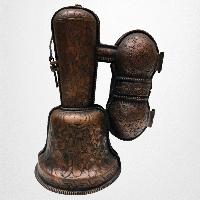 Bell And Dorje - Vajra, With [metal] Cover, Gold Plated, [master Quality], Dehradun Piece