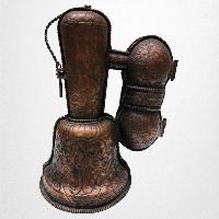 Bell And Dorje - Vajra, With [metal] Cover, Gold Plated, [master Quality], Dehradun Piece