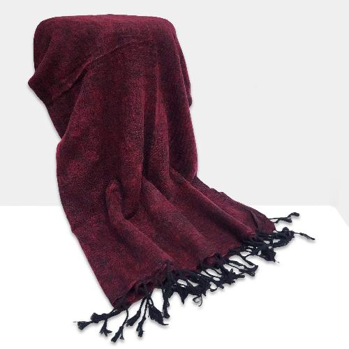 Yak Wool Blanket, Nepali Acrylic Hand Loom Blanket, Color [maroon]