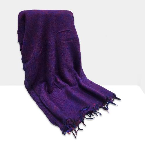 Yak Wool Blanket, Nepali Acrylic Hand Loom Blanket, Color [violet]