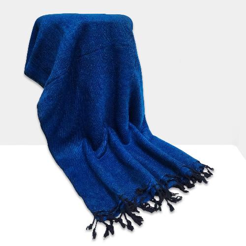 Yak Wool Blanket, Nepali Acrylic Hand Loom Blanket, Color [navy Blue]
