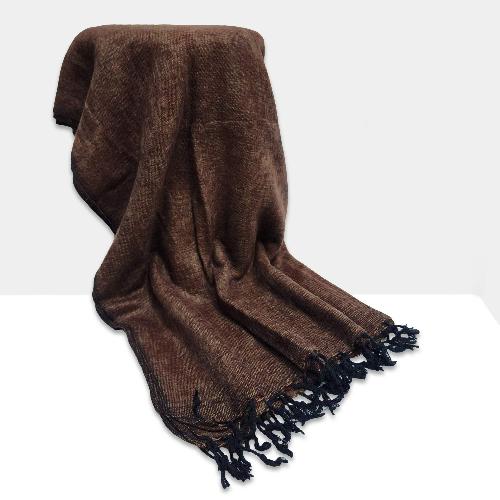 Yak Wool Blanket, Nepali Acrylic Hand Loom Blanket, Color [coffee Brown]