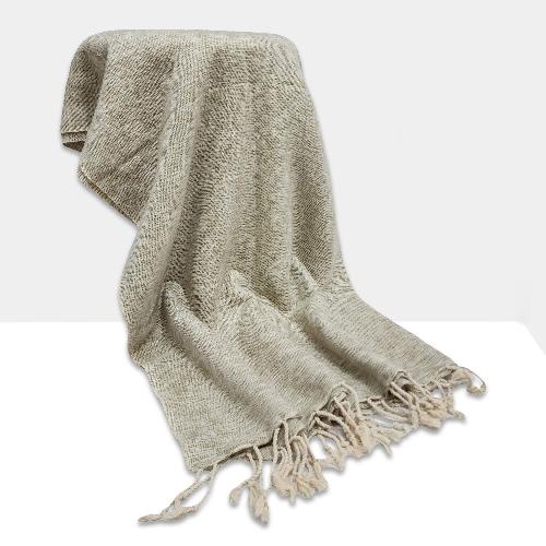 Yak Wool Blanket, Nepali Acrylic Hand Loom Blanket, Color [gray]