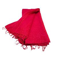 Yak Wool Blanket, Nepali Acrylic Hand Loom Blanket, Color [red]