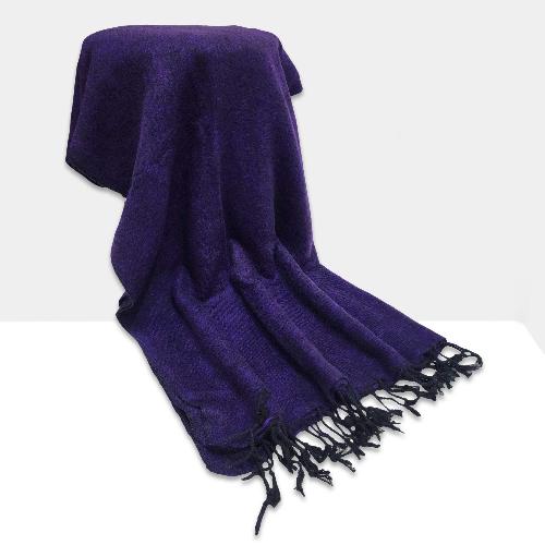 Yak Wool Blanket, Nepali Acrylic Hand Loom Blanket, Color [purple]