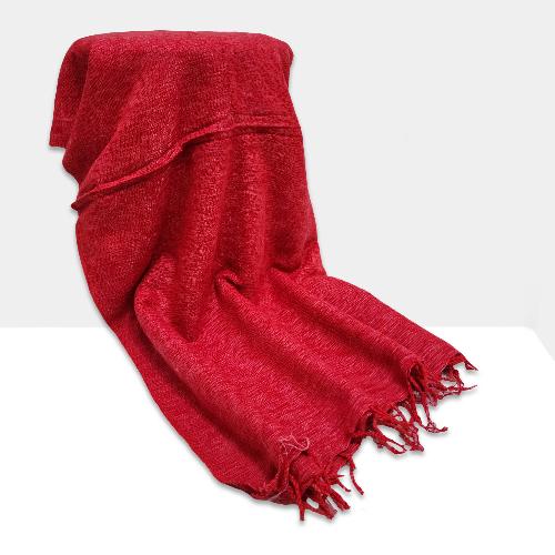 Yak Wool Blanket, Nepali Acrylic Hand Loom Blanket, Color [maroon]