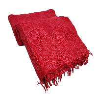 Yak Wool Blanket, Nepali Acrylic Hand Loom Blanket, Color [maroon]