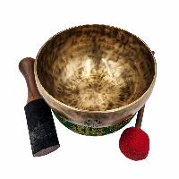 Full Moon Bowl, Buddhist Hand Beaten, Moon Carved, Antique Finishing, [select Accessories]