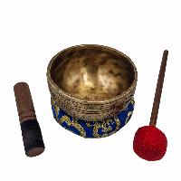 Jambati Singing Bowl Singing Bowl, Buddhist Hand Beaten, Antique Finishing, [jhumkabati], [select Accessories]