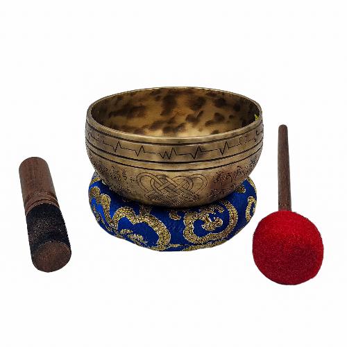 Jambati Singing Bowl Singing Bowl, Buddhist Hand Beaten, Antique Finishing, [jhumkabati], [select Accessories]