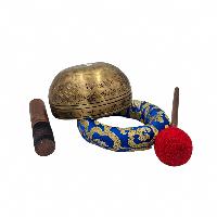 Jambati Singing Bowl Singing Bowl, Buddhist Hand Beaten, Antique Finishing, [jhumkabati], [select Accessories]