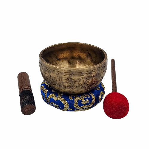Jambati Singing Bowl Singing Bowl, Buddhist Hand Beaten, Antique Finishing, [jhumkabati], [select Accessories]