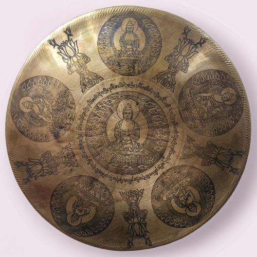 Handmade [gong], Bronze Chau Gong, Tam-tam Gong, Symphonic Gong With [pancha Buddha] Etching