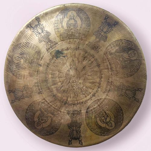 Handmade [gong], Bronze Chau Gong, Tam-tam Gong, Symphonic Gong With [pancha Buddha] Etching
