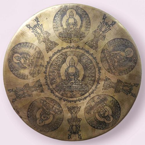 Handmade [gong], Bronze Chau Gong, Tam-tam Gong, Symphonic Gong With [pancha Buddha] Etching