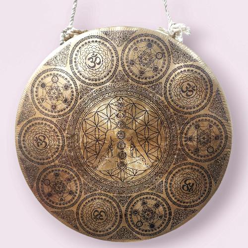 Handmade [gong], Bronze Chau Gong, Tam-tam Gong, Symphonic Gong With [samadhi - Chakra Man] Etching