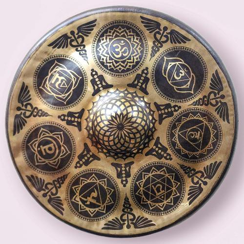 Burmese Gong, [hand Beaten] Large, Nipple Gong With Flower Design, The Javanese Gong
