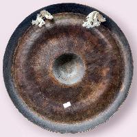 Burmese Gong, [hand Beaten] Large, Nipple Gong With Flower Design, The Javanese Gong
