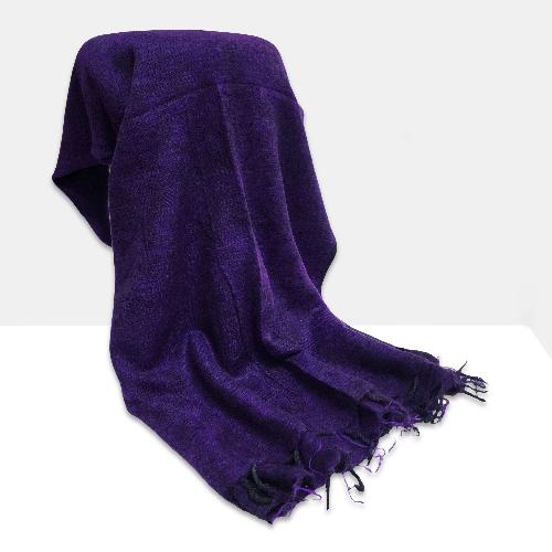 Yak Wool Blanket, Nepali Acrylic Hand Loom Blanket, Color [purple]