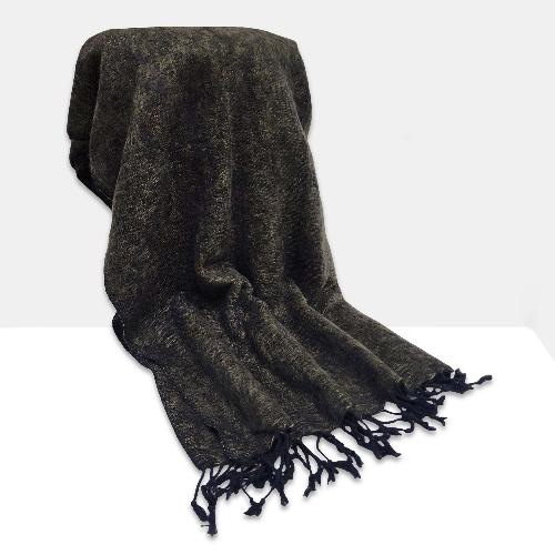 Yak Wool Blanket, Nepali Acrylic Hand Loom Blanket, Color [brownish-gray]