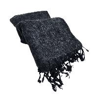 Yak Wool Blanket, Nepali Acrylic Hand Loom Blanket, Color [dark Gray]