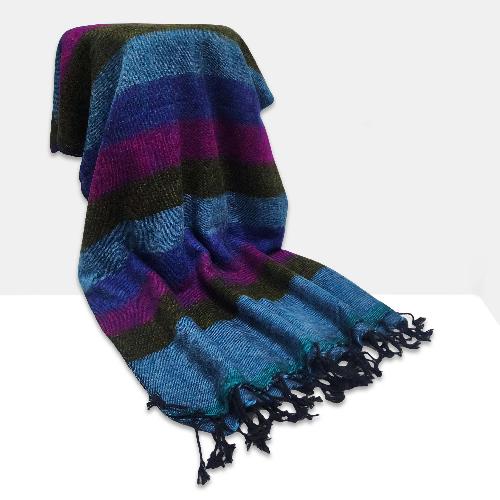 Yak Wool Blanket, Nepali Acrylic Hand Loom Blanket, [multi-color]