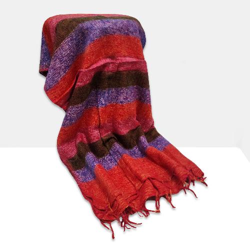 Yak Wool Blanket, Nepali Acrylic Hand Loom Blanket, [multi-color]