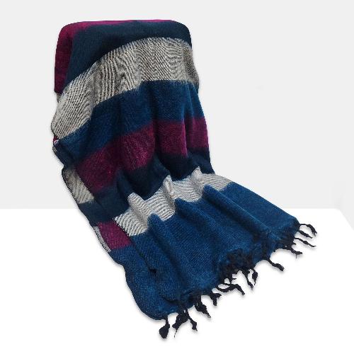 Yak Wool Blanket, Nepali Acrylic Hand Loom Blanket, [multi-color]