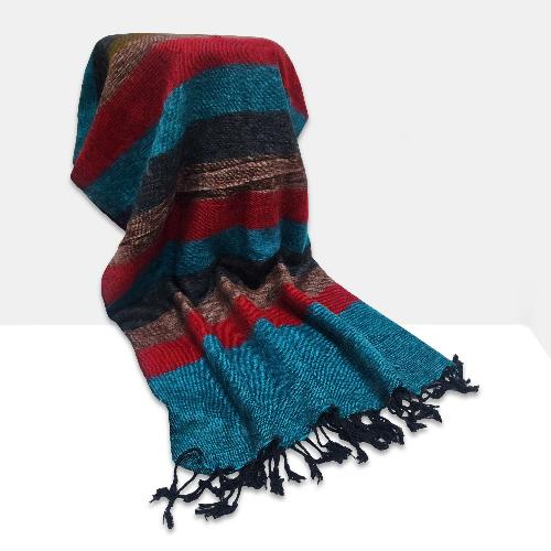 Yak Wool Blanket, Nepali Acrylic Hand Loom Blanket, [multi-color]