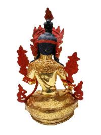 [white Tara], Buddhist Handmade Statue, [full Gold Plated], With [face Painted]