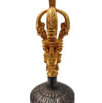 [dehradun] Bell And Dorje [vajra], Bronze - [high Quality], Full Gold Plated