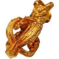 [dehradun] Bell And Dorje [vajra], Bronze - [high Quality], Full Gold Plated