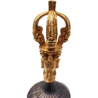 [dehradun] Bell And Dorje [vajra], Bronze - [high Quality], Full Gold Plated