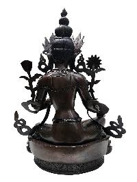 [green Tara], Buddhist Handmade Statue, [chocolate Oxidized]