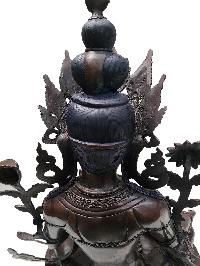 [green Tara], Buddhist Handmade Statue, [chocolate Oxidized]