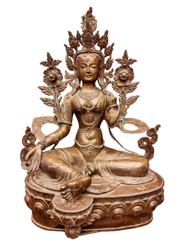 [green Tara] Buddhist Handmade Large Statue - Featuring Natural Patina