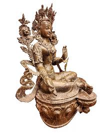 [green Tara] Buddhist Handmade Large Statue - Featuring Natural Patina