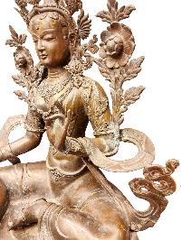 [green Tara] Buddhist Handmade Large Statue - Featuring Natural Patina
