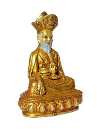 4th Zhabdrung Rinpoche, Buddhist Miniature Statue, [gold Plated], Face Painted