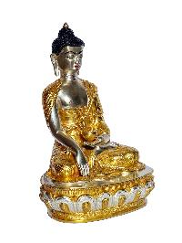 [shakyamuni Buddha], Buddhist Handmade Statue, [partly Gold And Silver Plated], [original Mold]