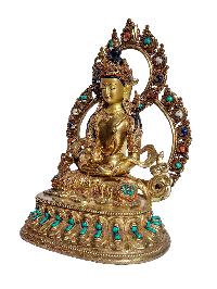 [aparimita], Buddhist Handmade Statue, [full Gold Plated], [stone Setting] With [face Painted], [original Mold]