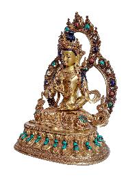 [vajrasattva], Buddhist Handmade Statue, [full Gold Plated], [stone Setting] With [face Painted], [original Mold]