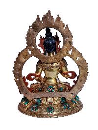 [vajrasattva], Buddhist Handmade Statue, [full Gold Plated], [stone Setting] With [face Painted], [original Mold]