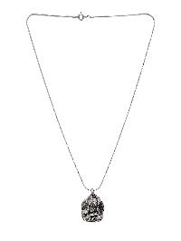 [pendant], Buddhist Silver Amulet With [padmasambhava], [silver Chain Included]